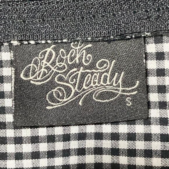 ModCloth Rock Steady Black Gingham Retro Fit and Flare Dress, Small - Picture 11 of 13